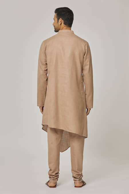 Aham-Vayam Beige Cotton Tatvam Siddhant Kurta And Pyjama Set Online at Aza Fashions Aham-Vayam_Beige Cotton Tatvam Siddhant Kurta And Pyjama Set _Online_at_Aza_Fashions