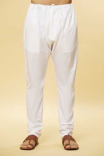 Aham-Vayam_Green Cotton Mirrors Embroidered Kurta And Pyjama Set _at_Aza_Fashions