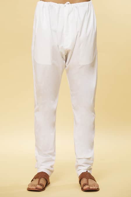 Aham-Vayam_Black Cotton Mirrors Embroidered Kurta And Pyjama Set _at_Aza_Fashions