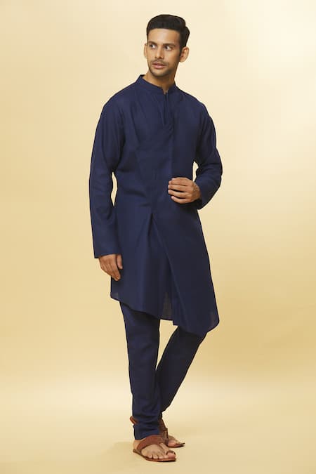 Aham-Vayam Tatvam Shreyas Cotton Solid Kurta & Pyjama Set 