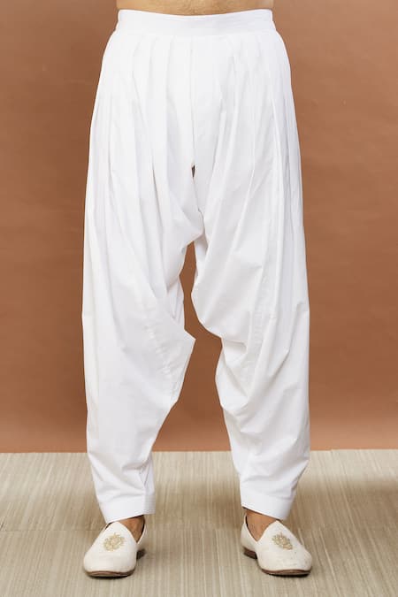 Yoga Pants/Leggings/ Dhoti Pants/Patiala Salwar/ Loose Casual Pants  (Black/White), Men's Fashion, Bottoms, Trousers on Carousell