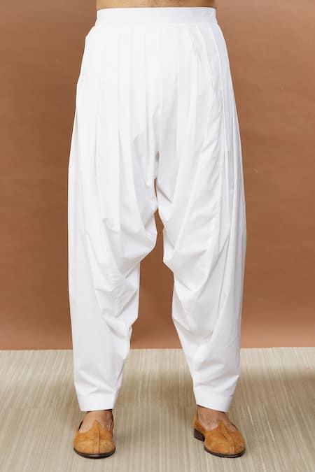 Aham-Vayam_Blue Cotton Sequins, Embroidery Chandrakiran Kurta Patiala Set_at_Aza_Fashions