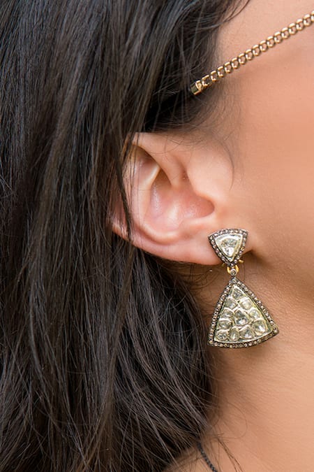 The Alchemy Studio Triangle Uncut Diamond Danglers 