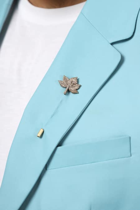 Buy Cosa Nostraa Gold Rhinestones Maple Leaf Carved Cufflinks And Lapel Pin Gift Set Online at Aza Fashions Buy_Cosa Nostraa_Gold Rhinestones Maple Leaf Carved Cufflinks And Lapel Pin Gift Set _Online_at_Aza_Fashions