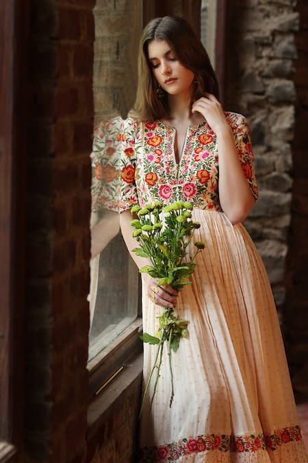 Silk floral outlet gown