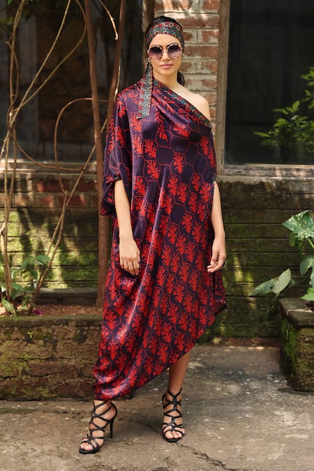 SHRADDHA RAMBHIA One Shoulder Printed Tunic 