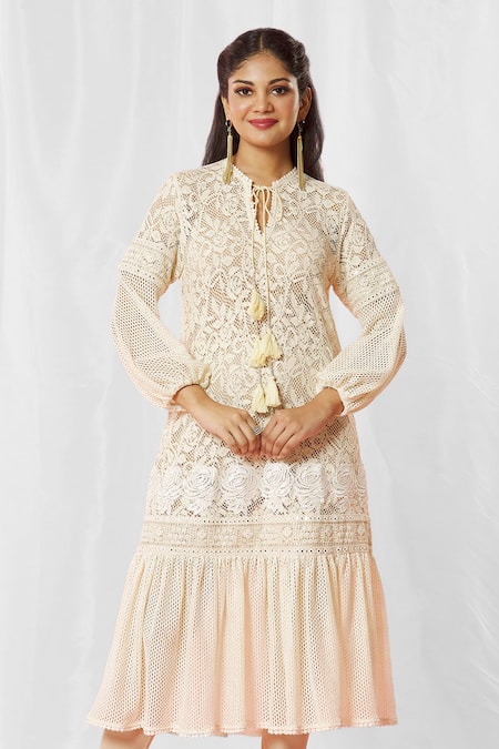 Bhairavi Jaikishan Lace Frill Hem Kurta 