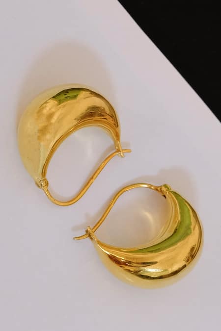 Buy Yellow Chimes Gold Toned Crystal Beaded attention getting Bali Hoop  Earrings Online