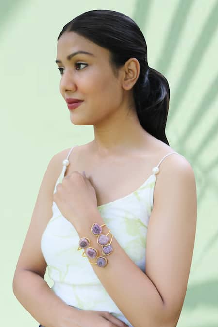 Arnimaa Stone Embellished Layered Bracelet 