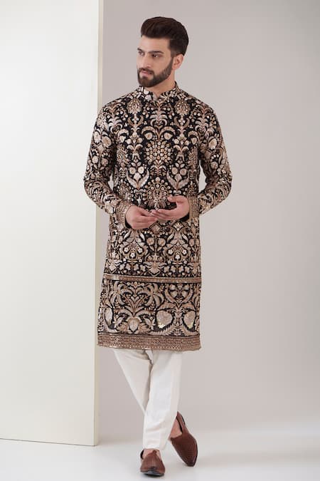 Kasbah Floral & Sequin Embroidered Kurta 