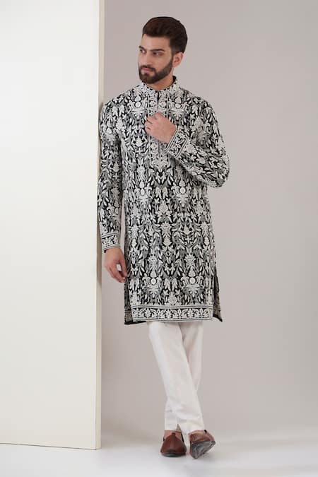 Kasbah Floral Thread Embroidered Kurta 