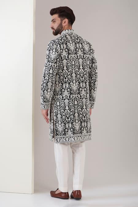 Kasbah Floral Thread Embroidered Kurta 