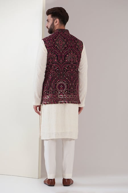 Kasbah Kashmiri Floral Embroidered Nehru Jacket 