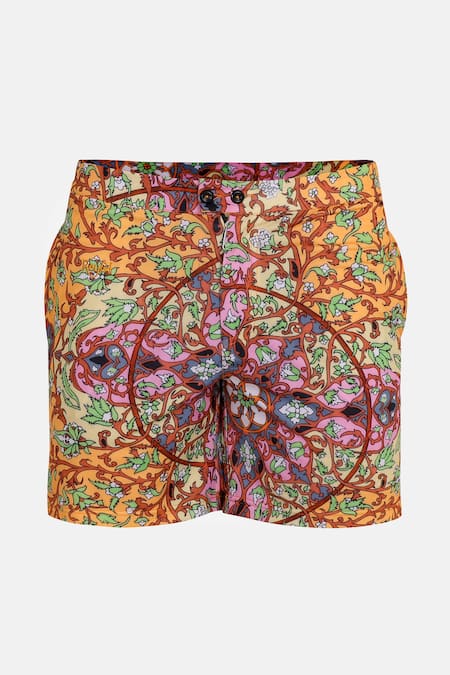 Buy_Rey & I_Multi Color Polyamide Tangier Flower Print Swim Shorts 