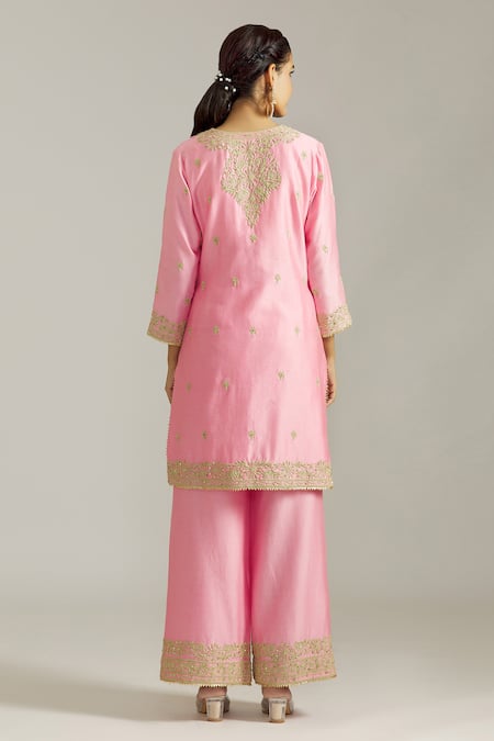 Priyaa Floral Dori Embroidered Kurta Pyjama Set 