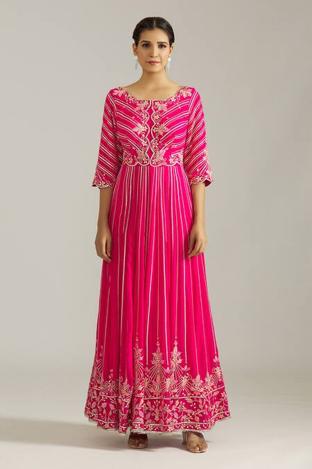 Buy Priyaa Pink Net, Georgette Gota Patti, Embroidery Scoop Embellished Anarkali Pant Set Online at Aza Fashions Buy_Priyaa_Pink Net, Georgette Gota Patti, Embroidery Scoop Embellished Anarkali Pant Set _Online_at_Aza_Fashions