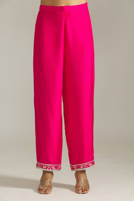 Priyaa Pink Net, Georgette Gota Patti, Embroidery Scoop Embellished Anarkali Pant Set at Aza Fashions Priyaa_Pink Net, Georgette Gota Patti, Embroidery Scoop Embellished Anarkali Pant Set _at_Aza_Fashions