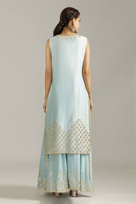Priyaa Chanderi Silk Gota Work Kurta Sharara Set 