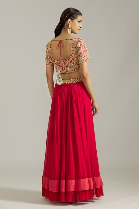 Priyaa Dori Embroidered Blouse Lehenga Set 