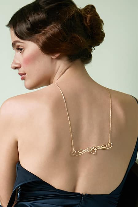 Zohra Gold Plated Twisted Necklace 