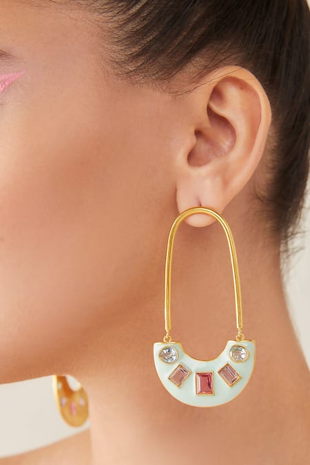 Zohra Francesca Embellished Hoops 