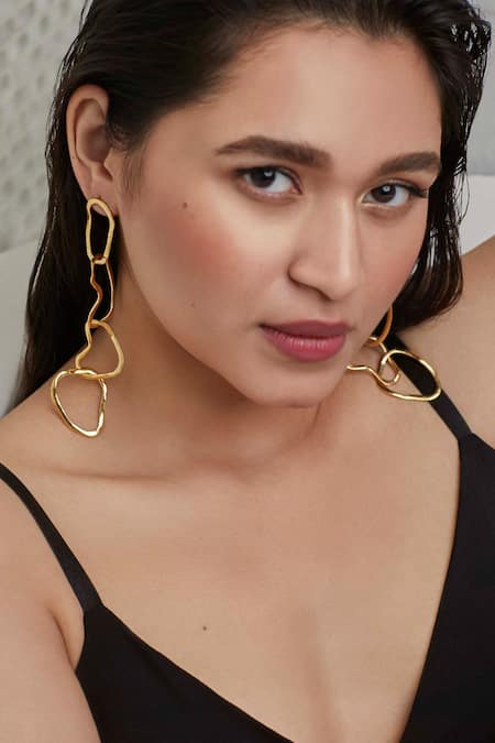 Zohra Tiered Link Long Earrings 