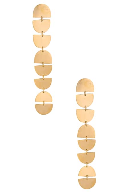 Zohra Tiered Geometric Long Earrings 
