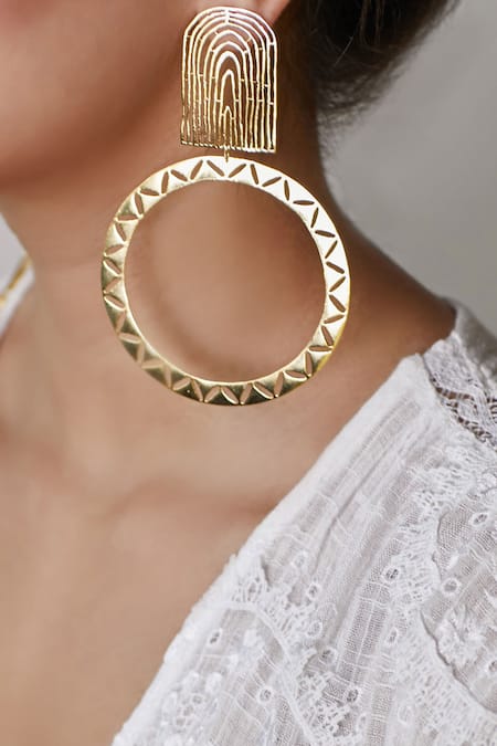 Zohra Cutwork Hoop Danglers 