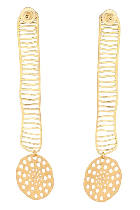Zohra Geometric Cutwork Danglers 