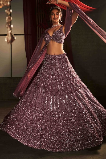 Annus Creation Cut Dana Embroidered Bridal Lehenga Set 