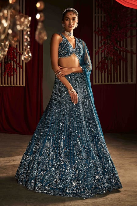 Annus Creation Mirror & Sequin Embroidered Bridal Lehenga Set 