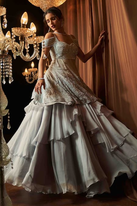Wedding Function Wear Georgette Embellished Lehenga Choli – Fashion Flux