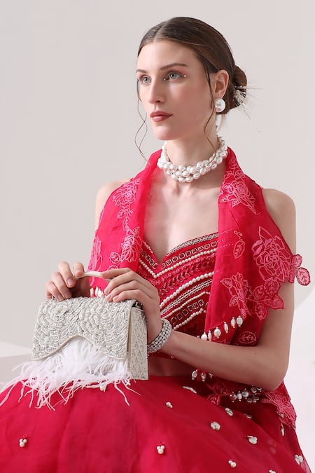 Buy_Forever Noor_Silver Embellished Furcharm Cutdana Embroidered Bag _Online_at_Aza_Fashions