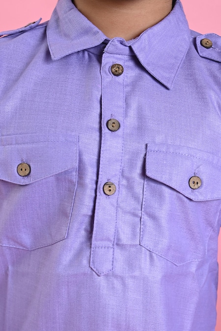 Shop_Saka Designs_Purple , Satin Full Sleeve Kurta And Salwar Set_Online_at_Aza_Fashions