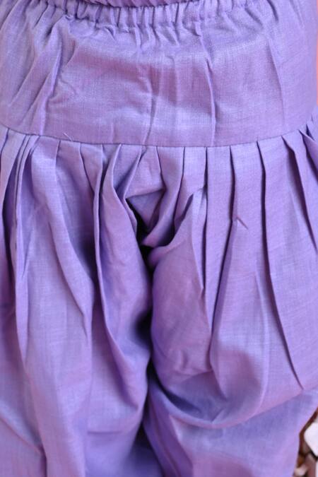 Saka Designs_Purple , Satin Full Sleeve Kurta And Salwar Set_at_Aza_Fashions