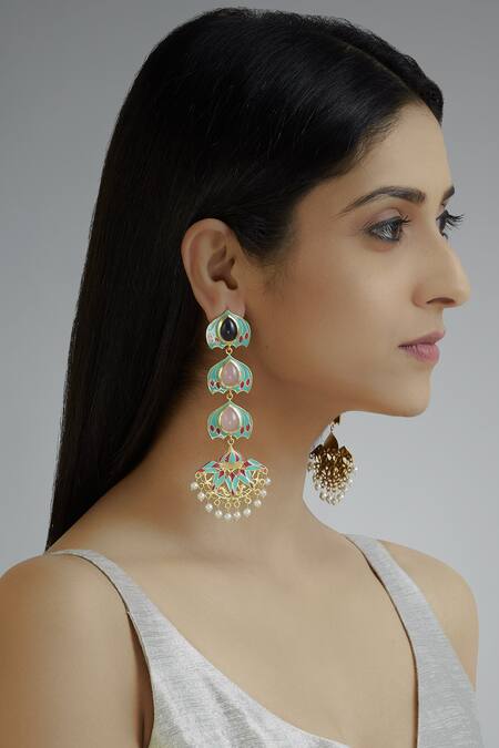 Buy_BelsI'S_Blue Stones Handcrafted Earrings