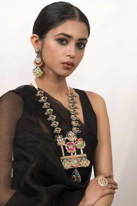 Zevar King Jadau Kundan Embellished Handmade Necklace Set 