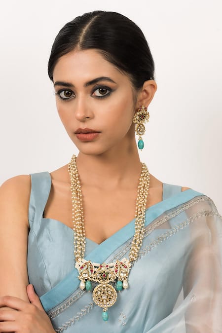 Zevar King Multi Color Jadau Kundan Embellished Necklace Set