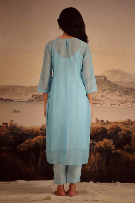 Tatwa Jodhpur Tonal Embroidered Kurta & Pant Set 