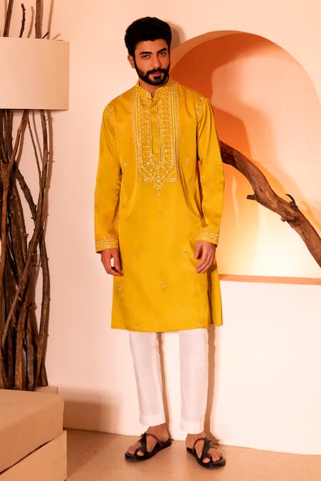 Shreyansh Designs Hasrat Embroidered Placket Kurta With Pant 