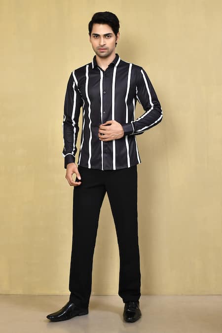 Arihant Rai Sinha Stripe Print Shirt 