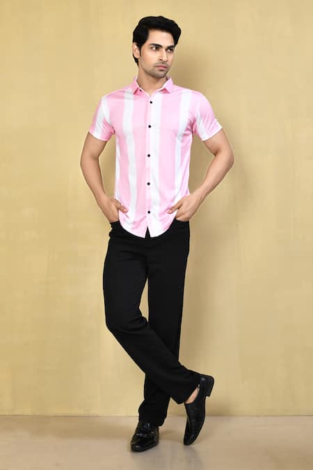 Arihant Rai Sinha Stripe Print Shirt 