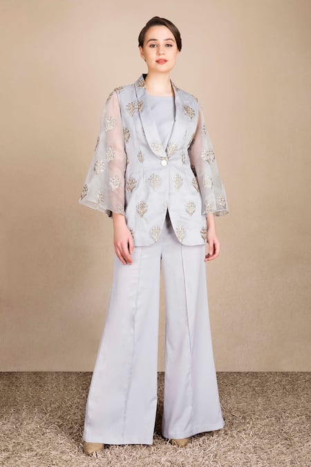 Saaj by Ankita Embroidered Blazer & Pant Set 