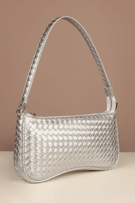 The House of Ganges Silver Emily Checkered Pattern Shoulder Bag 