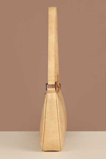 Shop_The House Of Ganges_Peach Emily Textured Pattern Shoulder Bag_Online_at_Aza_Fashions