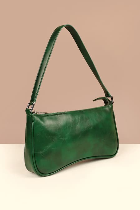 The House of Ganges Green Emily Textured Pattern Shoulder Bag 