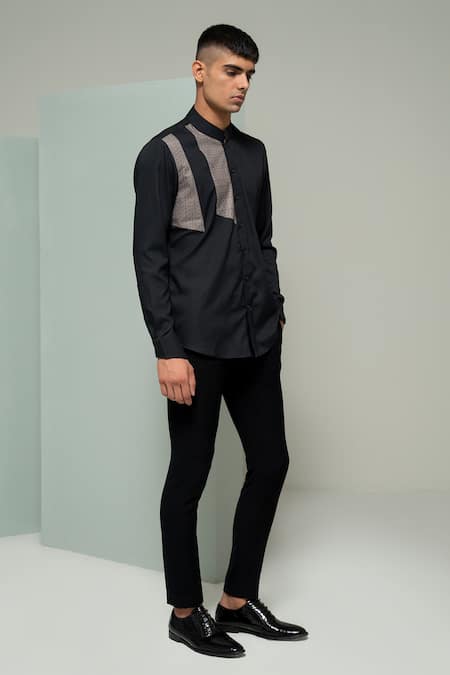 Varun Chakkilam Grunge Block Print Shirt 