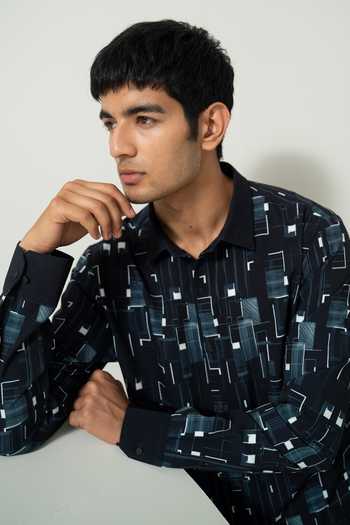 Varun Chakkilam Diffused Geometric Print Shirt 