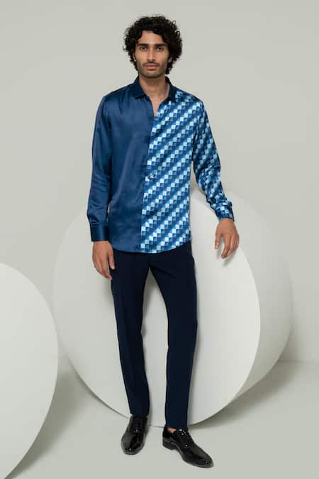 Varun Chakkilam Descending Blocks Print Shirt 