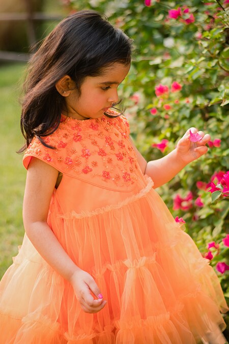 Orange frock 2024 for girl